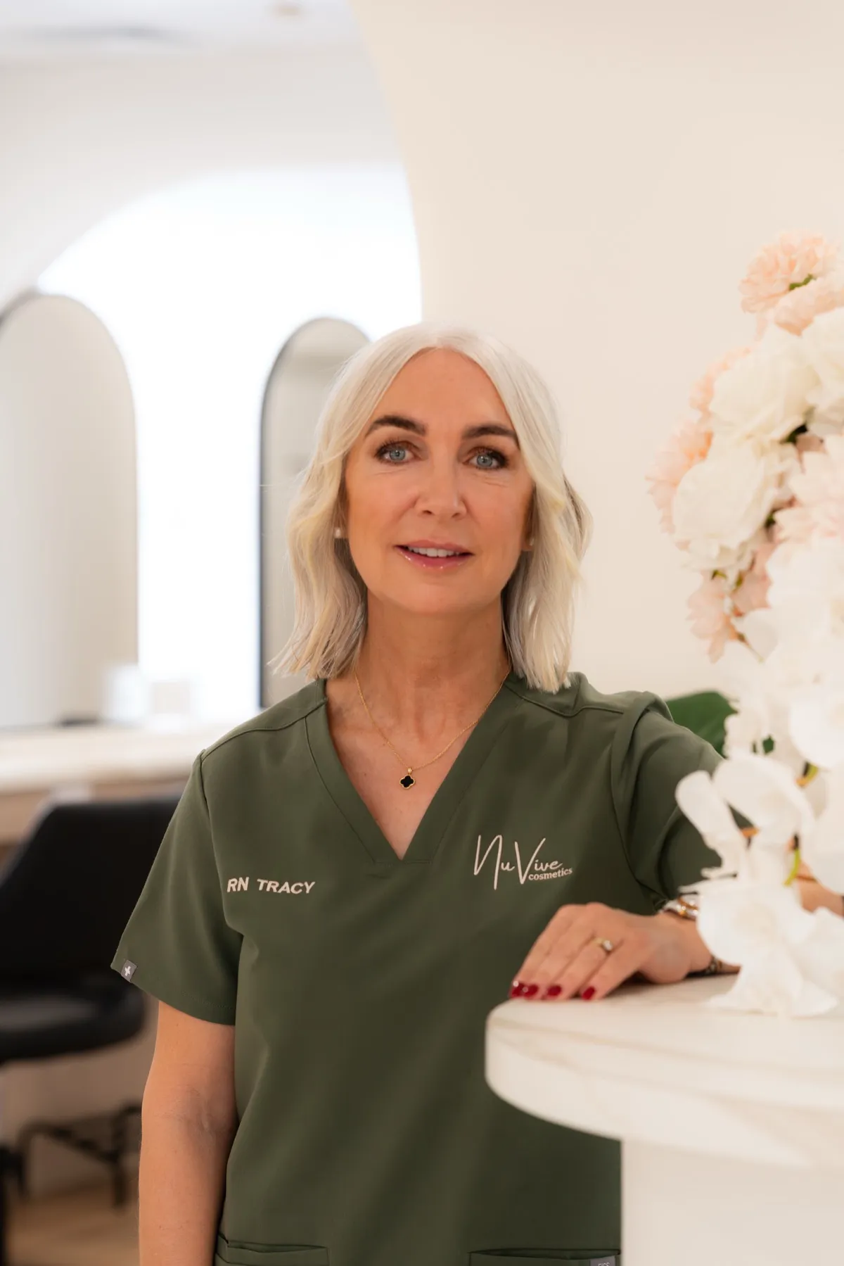 Tracy Dixon, Cosmetic Registered Nurse at NuVive Cosmetics reception, Edgewater Perth